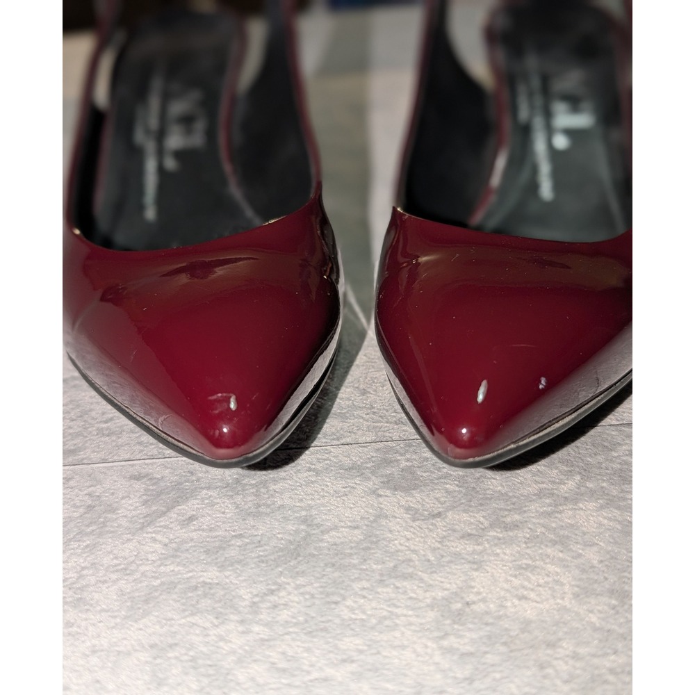 AGL Attilio Giusti Leombruni Burgundy Patent Leather Slingback Block Heels EU 38 - Picture 9 of 12